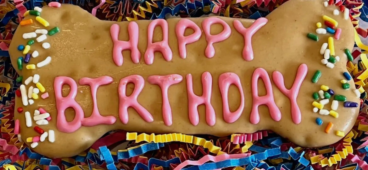Happy Birthday PB 6" Dog Bone
