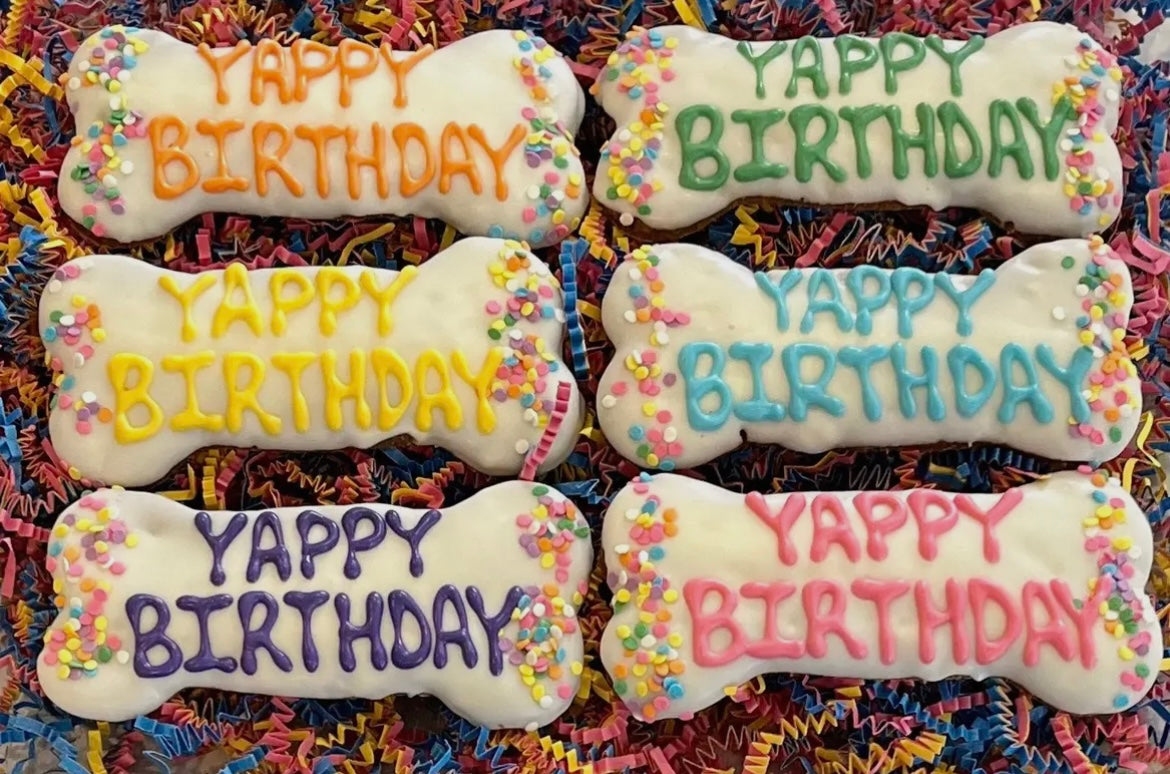 Yappy Birthday 6" Dog Bones