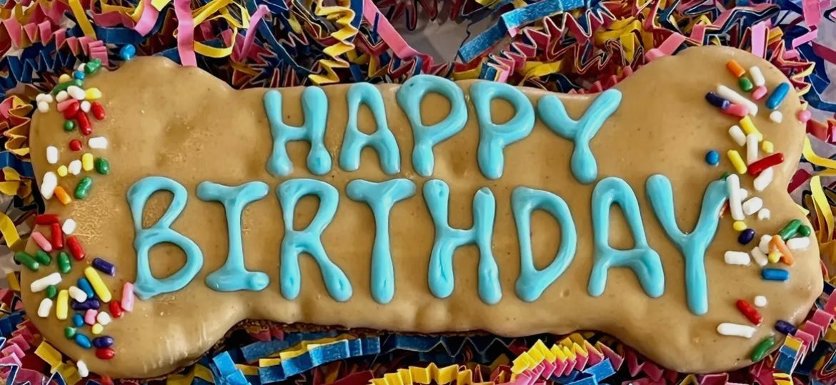 Happy Birthday PB 6" Dog Bone
